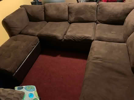 Photo of free Brown microsuede sectional (Mississauga (off 401)) #1