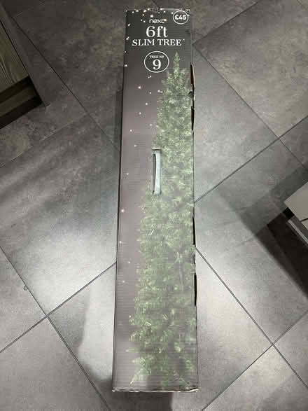 Photo of free 6ft (180cm) Slim Artificial Christmas Tree & Stand (Mill Green AL7) #1