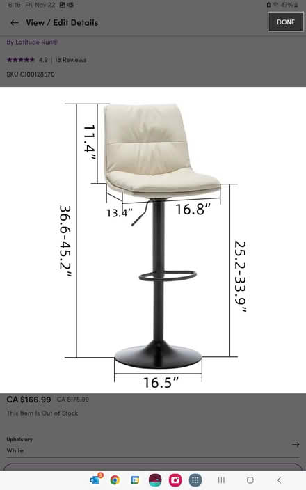 Photo of free 2 Bar Stools - Counter Height (K2A 0G7) #2