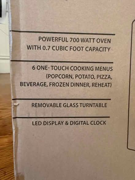 Photo of free Microwave new in box (Lower Haight) #3