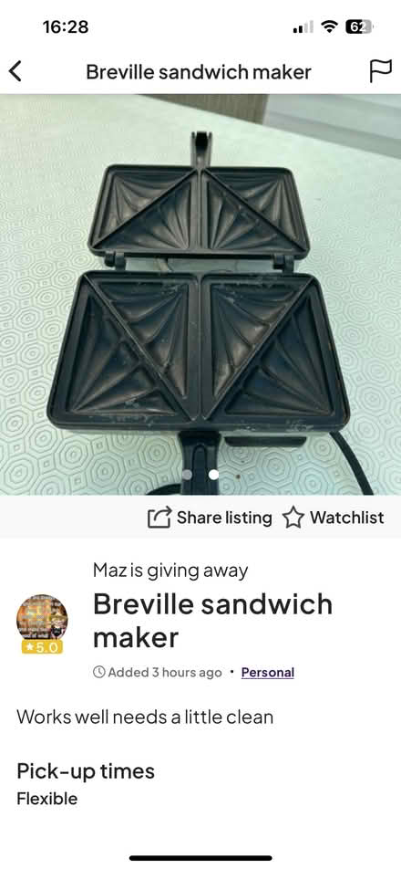 Photo of free Breville sandwich toaster (Cosham PO6) #2