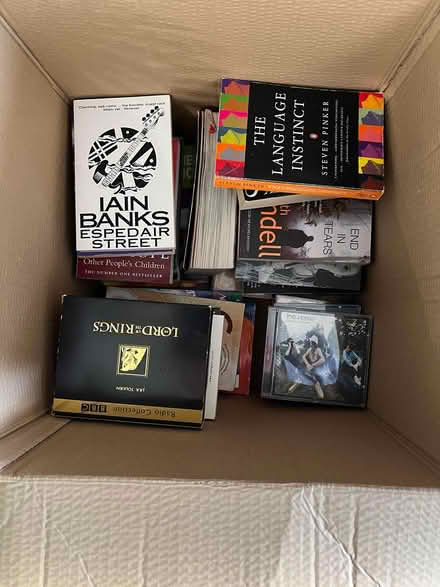 Photo of free 2 boxes of books, dvds and cds (Cheltenham GL53) #1