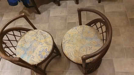 Photo of free cane and glass table and chairs (Stocksbridge S36) #1