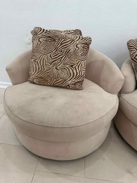 Photo of free 4 Round beige accent chairs swivel (Yorba Linda) #1