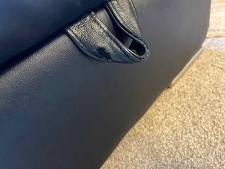 Photo of free Real leather sofa, armchair and pouffe (New Duston) #4