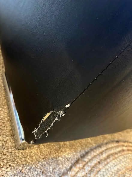 Photo of free Leather sofa, armchair and pouffe (New Duston) #4