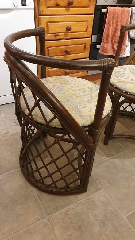 Photo of free cane and glass table and chairs (Stocksbridge S36) #2