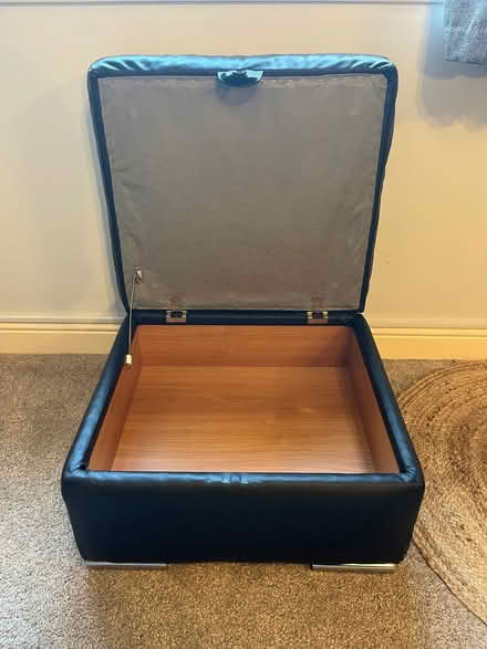 Photo of free Real leather sofa, armchair and pouffe (New Duston) #2