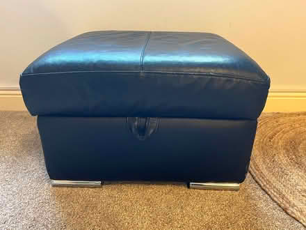 Photo of free Leather sofa, armchair and pouffe (New Duston) #2