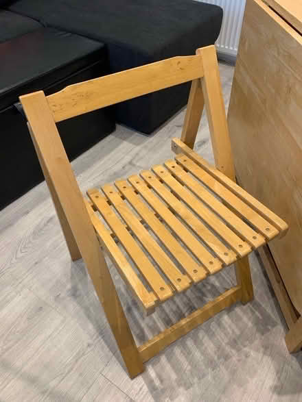 Photo of free Foldable wooden table and chairs (Winchmore Hill N21) #3
