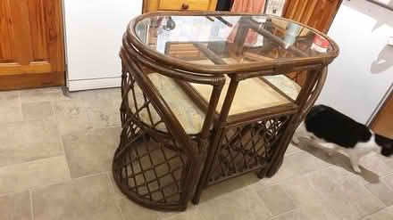 Photo of free cane and glass table and chairs (Stocksbridge S36) #4