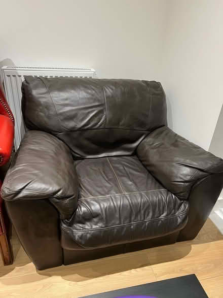 Photo of free Dark Brown Leather Sofa & Armchair (CT3) #3