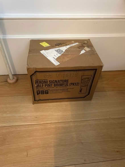 Photo of free Box of 12 Peroni Half pint glasses (Near Kew Gardens, Richmond) #1