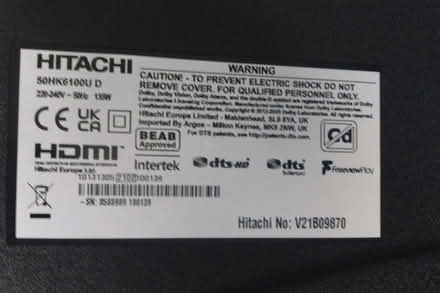 Photo of free 50" TV Hitachi with table stand (Burneside LA9) #1