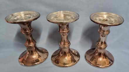 Photo of free 3 x M&S Large Glass Candlesticks (TA1) #1