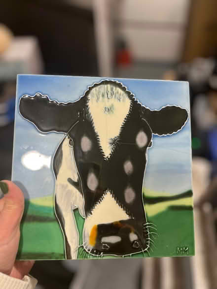 Photo of free Cow tile art (Does have cracks) (Wokingham RG40) #3