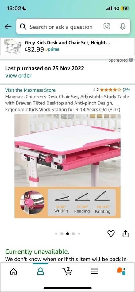 Photo of free Height adjustable Girls pink and white desk with chair (Heald Green SK8) #4