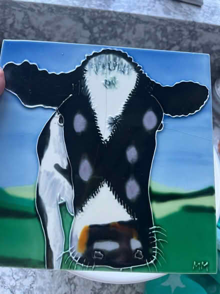 Photo of free Cow tile art (Does have cracks) (Wokingham RG40) #1