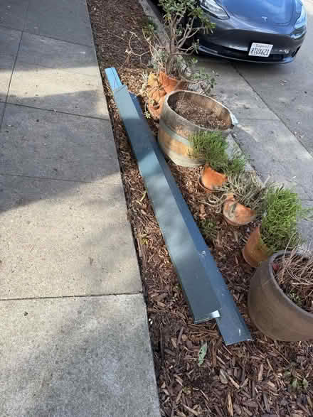 Photo of free 10 feet steel gutter material (1546 pearl st alameda ca) #1