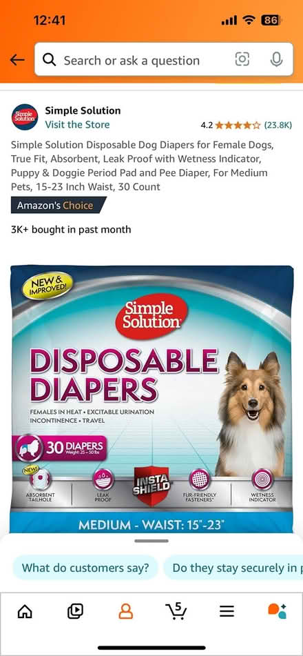 Photo of free Dog diapers female and male (Banning Lewis Ranch) #3