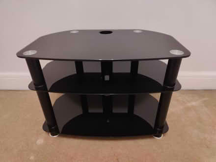 Photo of free Black glass TV stand (Harrow, HA2) #1
