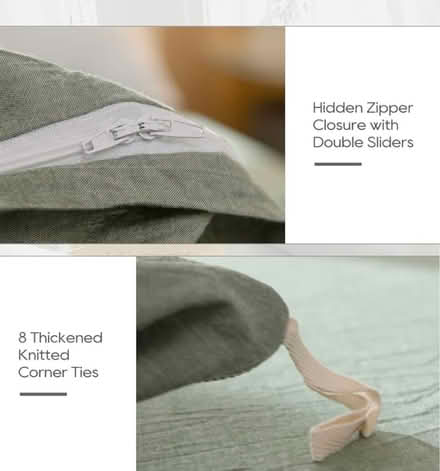 Photo of free Sage green 100% cotton Queen Duvet (Crown Heights) #3