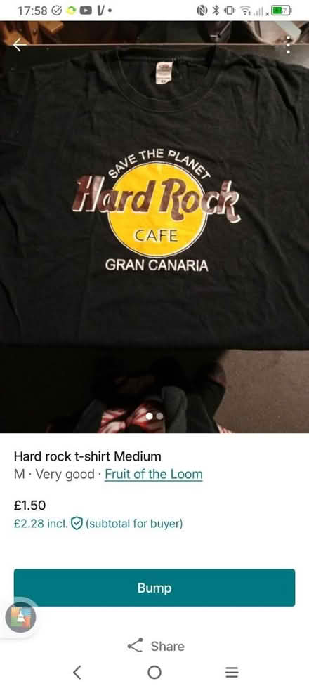 Photo of free Hard rock t-shirt (Leith EH6) #1