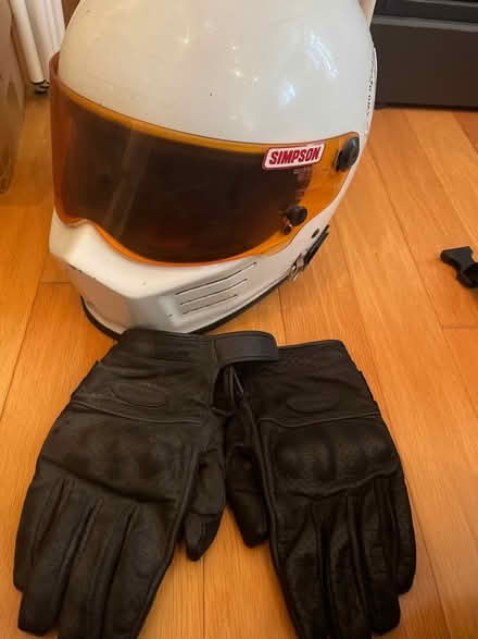 Photo of free Large Motorcycle helmet and gloves (NW DC) #1