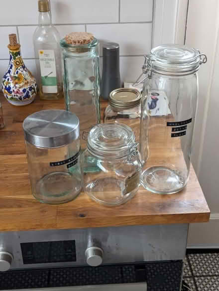 Photo of free 5 x glass kitchen storage jars - must go today (Moortown LS17) #1