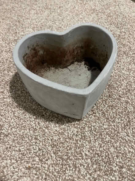 Photo of free Concrete heart shaped plant pot (Loscoe DE75) #1