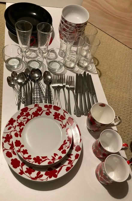 Photo of free Plates, bowls, cups, glasses and cutlery (Yateley GU46) #1
