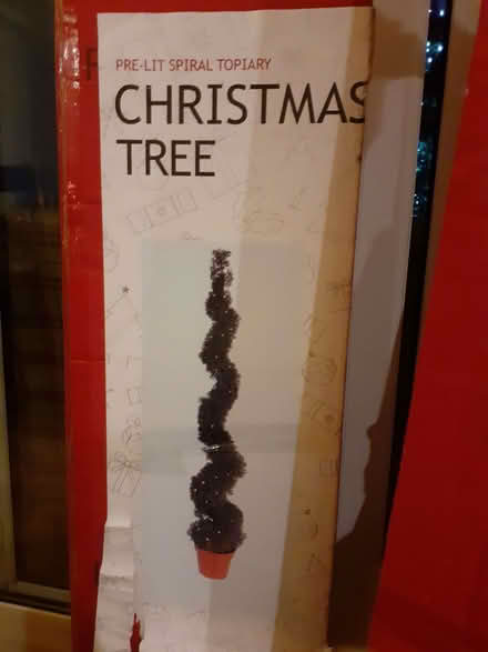 Photo of free X2 pre-lit spiral topiary Christmas trees (Hevingham NR10) #1
