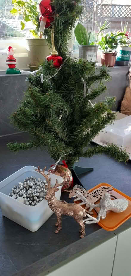 Photo of free Small Xmas tree and decorations (Dursley GL11) #1