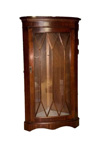 Photo of free Mahogany corner display cabinet (Hallow, WR2) #1