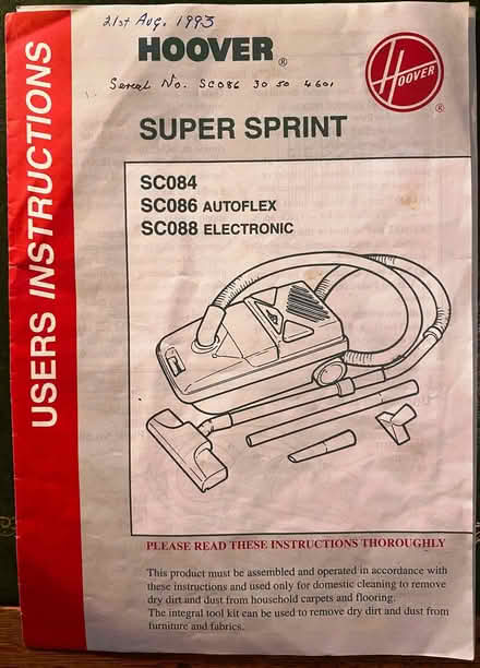 Photo of free Hoover Super Sprint (SC086 Autoflex) (Meppershall SG17) #3