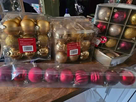 Photo of free Red and gold baubles. (Blackhall Mill NE17) #1