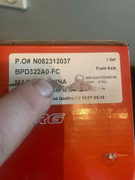 Photo of free Audi a4 brake pads (Wythenshawe M23) #2