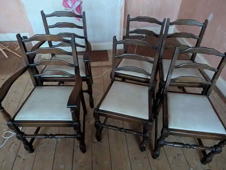 Photo of free 6 wooden chairs to go (Deansgrange, dublin) #1