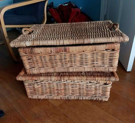 Photo of free Pair of wicker baskets with lids (Ringmer BN8) #1