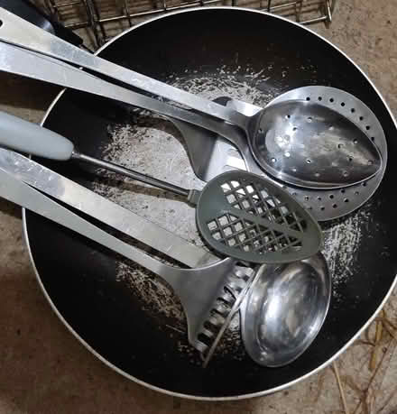 Photo of free Straining spoons ladles frying pan (Surbiton KT6) #1