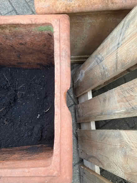 Photo of free 2 Square Terracotta Garden Pots (Letchworth) #2