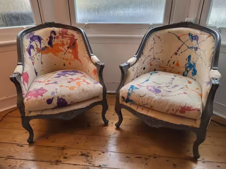 Photo of free 2x Splatter Paint Armchairs (Crouch End, N8) #1