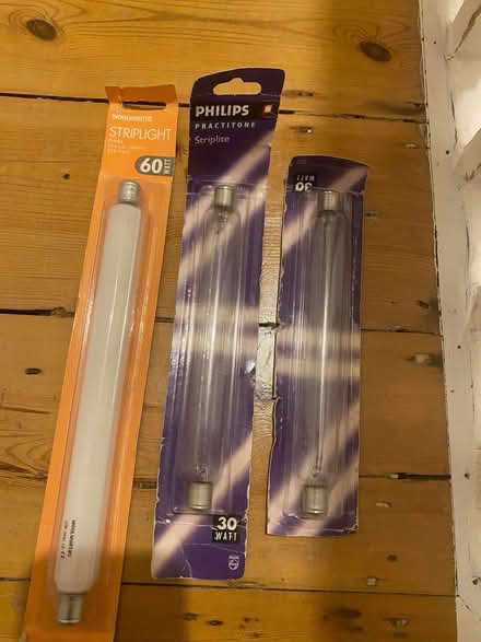 Photo of free Three kitchen striplite bulbs. 2x22cm, 1x28cm (Acton W3) #1