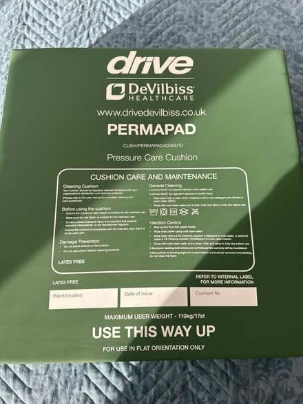 Photo of free Pressure care cushion (N14 4TP oakwood) #1