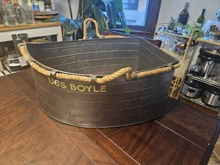 Photo of free Boat-shaped Metal bin with handles (Northern Columbia Heights) #1