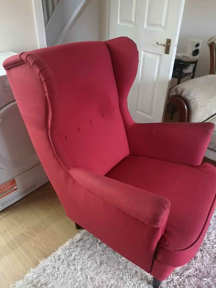 Photo of free Red Armchair Wingback (Calne, Wiltshire) #1