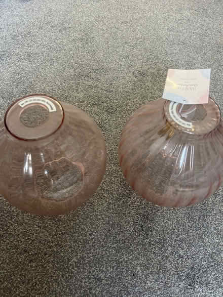 Photo of free 2x pink glass lampshade (Cheltenham) #1