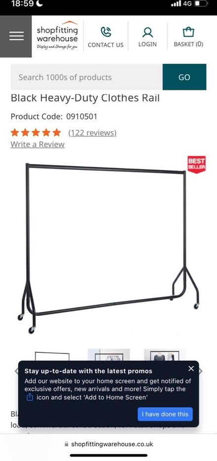 Photo of free Freestanding Clothes rail (W12) #1