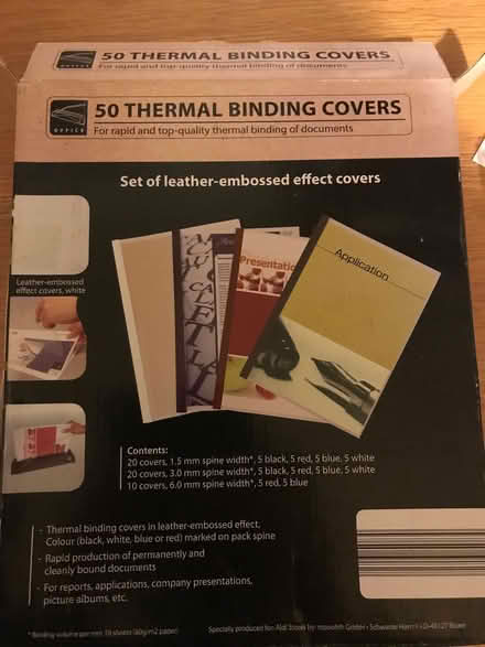 Photo of free Thermal binding covers (West End LA3) #1
