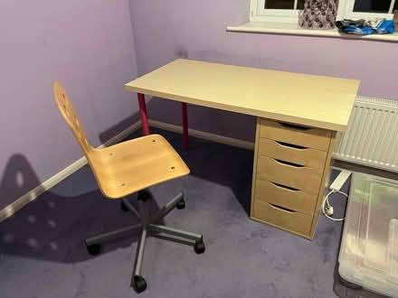 Photo of free IKEA desk, drawer and chair (Crowthorne RG45) #1
